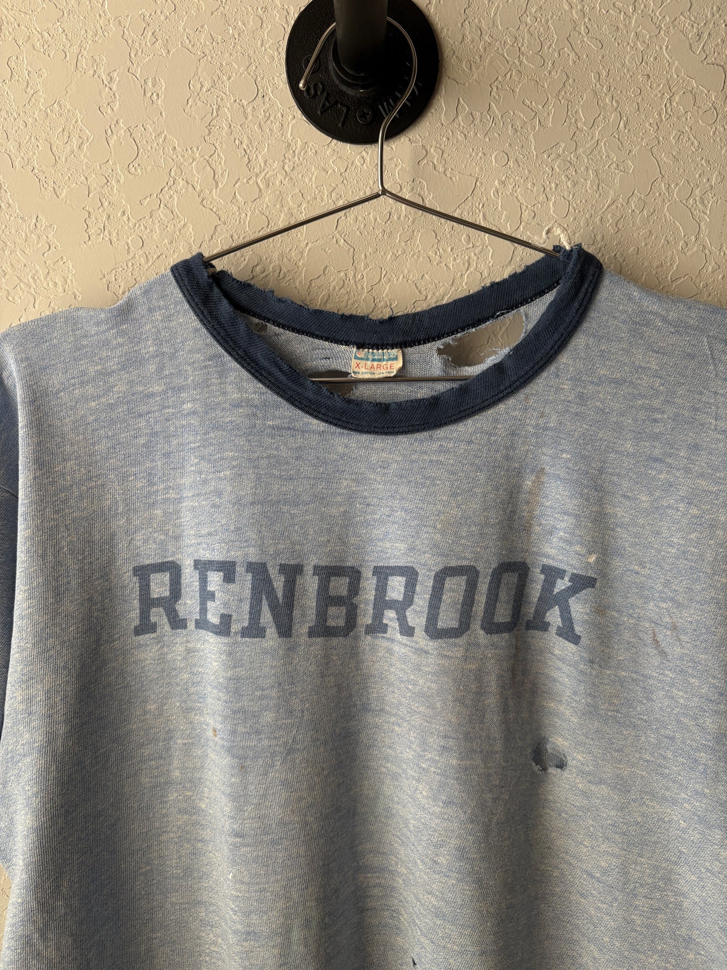 Vintage 1970s Renbrook Champion Bluebar Tee : X-Large