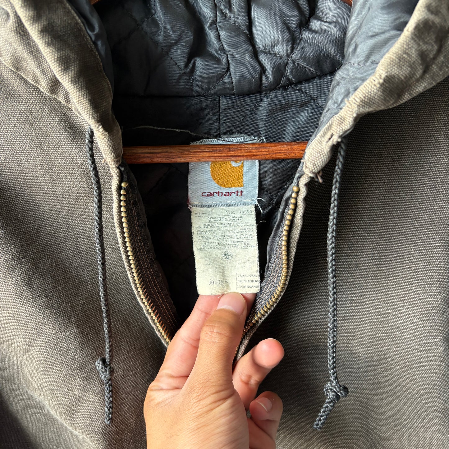 Vintage 1990s Brown Carhartt Hoodie : Large