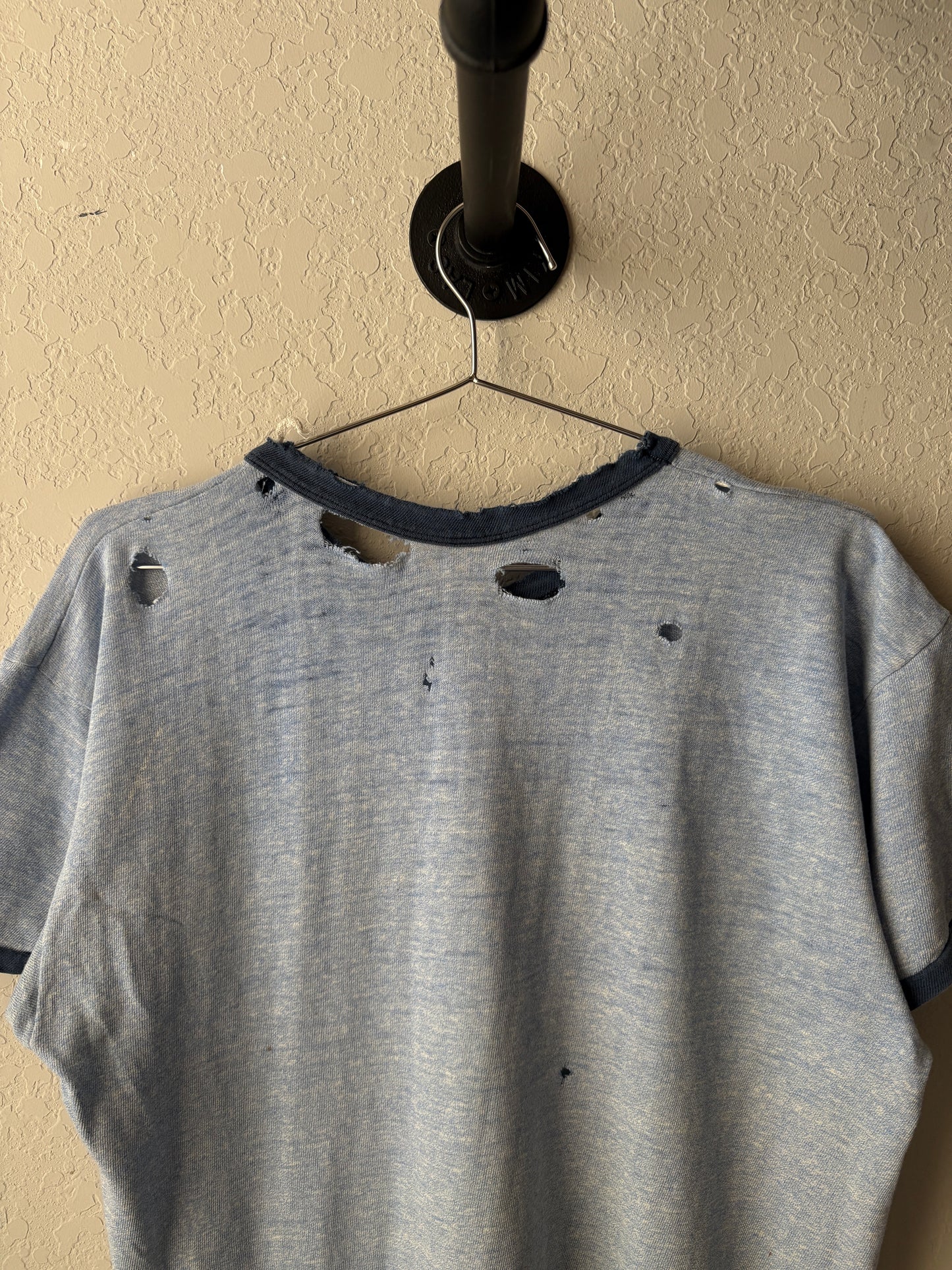 Vintage 1970s Renbrook Champion Bluebar Tee : X-Large