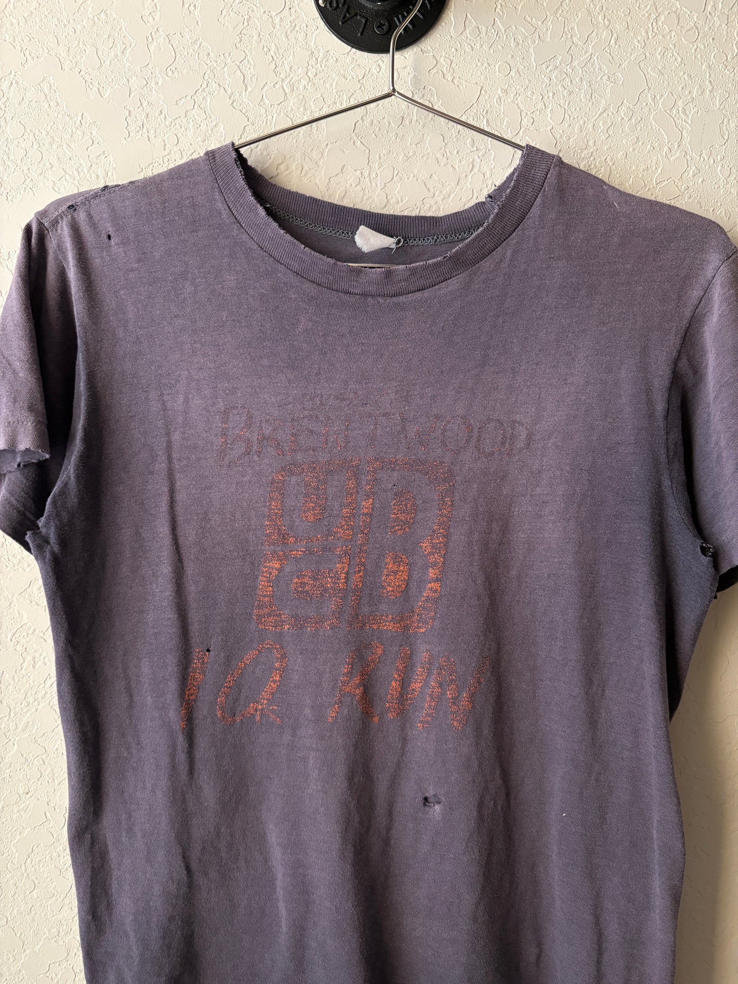 Vintage 1970s Faded and Thrashed 5K Run Tee : Medium