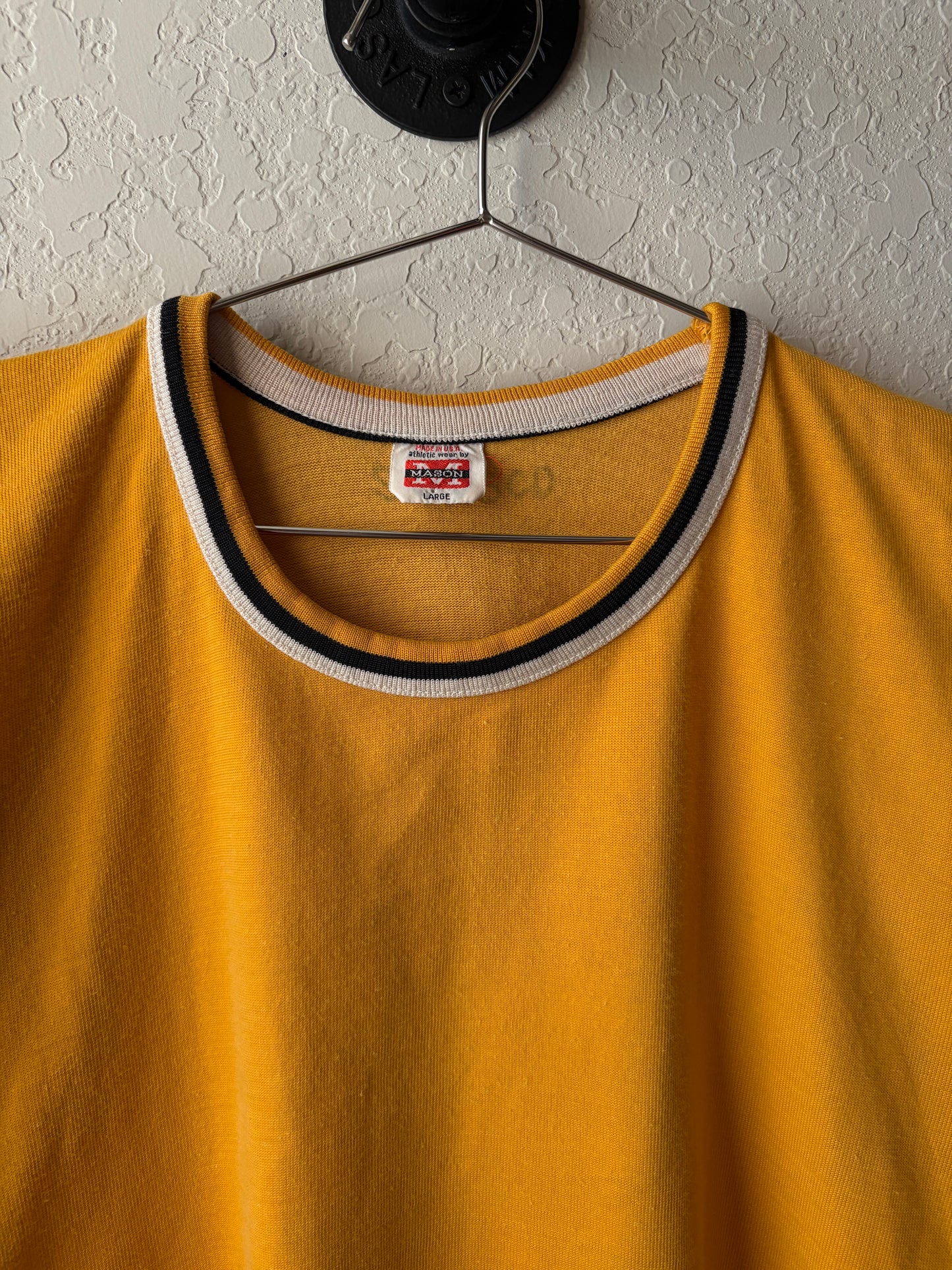 Vintage 1960s Yellow Mason Jersey Shirt : Large