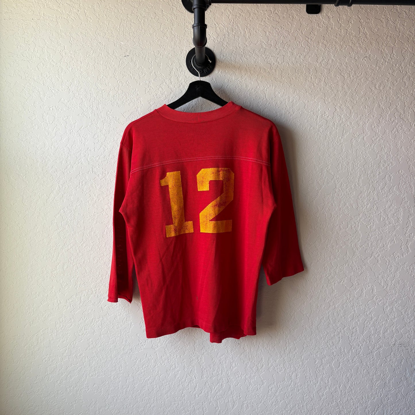 Vintage 1970s All Cotton Red 12 Football Jersey : Medium