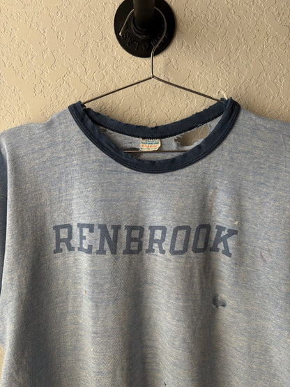 Vintage 1970s Renbrook Champion Bluebar Tee : X-Large