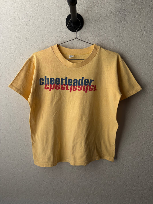 Vintage 1970s Yellow Cheerleader Shirt : Medium