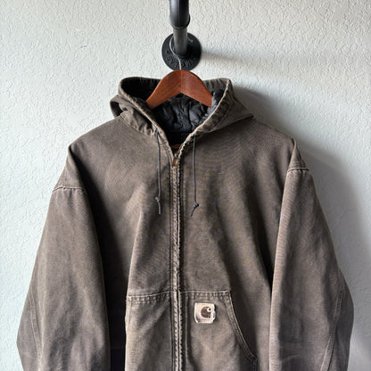 Vintage 1990s Brown Carhartt Hoodie : Large