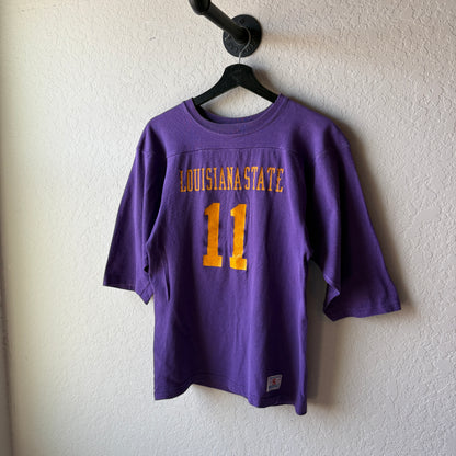 Vintage 1970s All Cotton LSU 11 Football Jersey : Medium