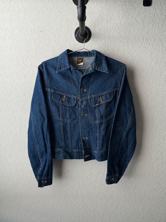 Vintage 1980s Dark Wash Lee Denim Jacket : Small