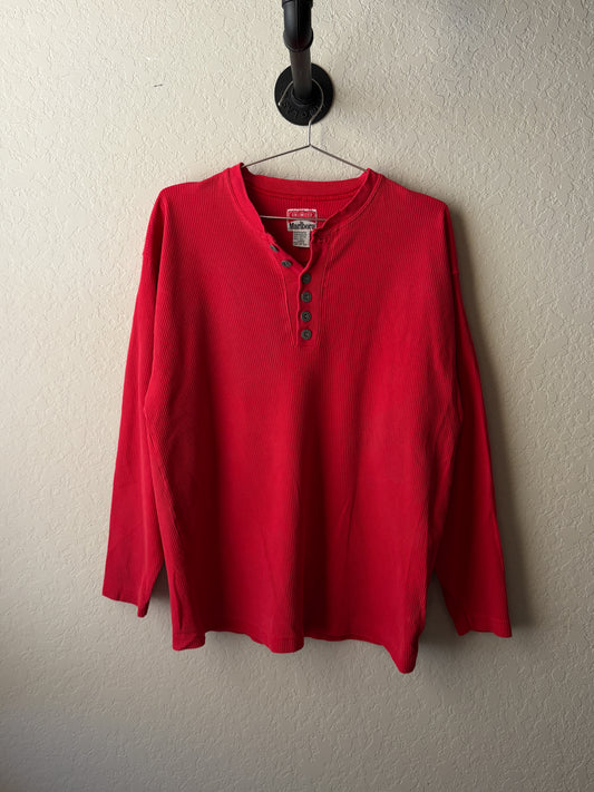 Vintage 1990s Marlboro Henley Shirt : Large