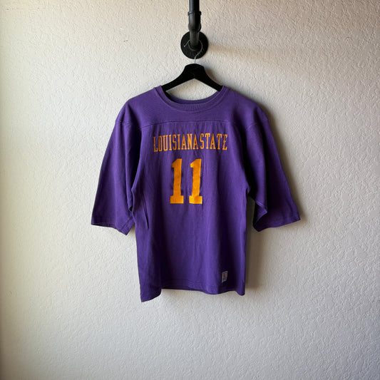 Vintage 1970s All Cotton LSU 11 Football Jersey : Medium