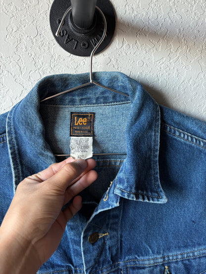 Vintage 1980s Dark Wash Lee Denim Jacket : Medium