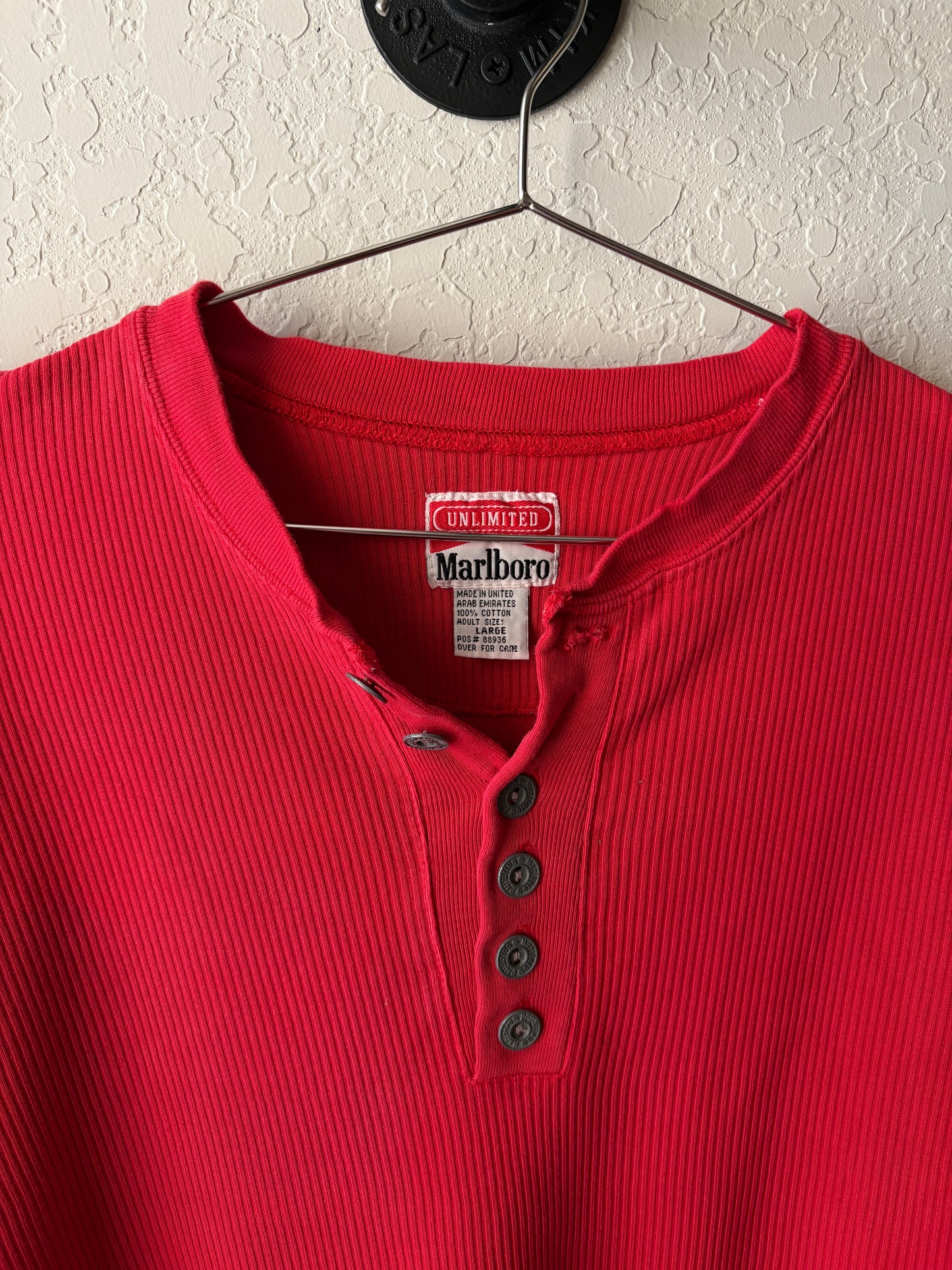 Vintage 1990s Marlboro Henley Shirt : Large