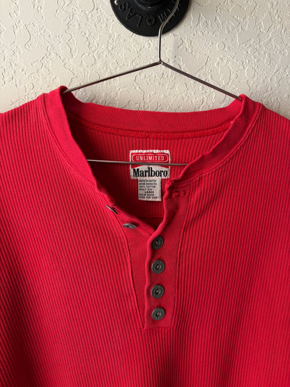 Vintage 1990s Marlboro Henley Shirt : Large