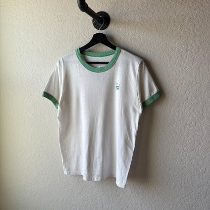 Vintage 1970s Mint Green Kelly Tires Ringer Tee : Medium