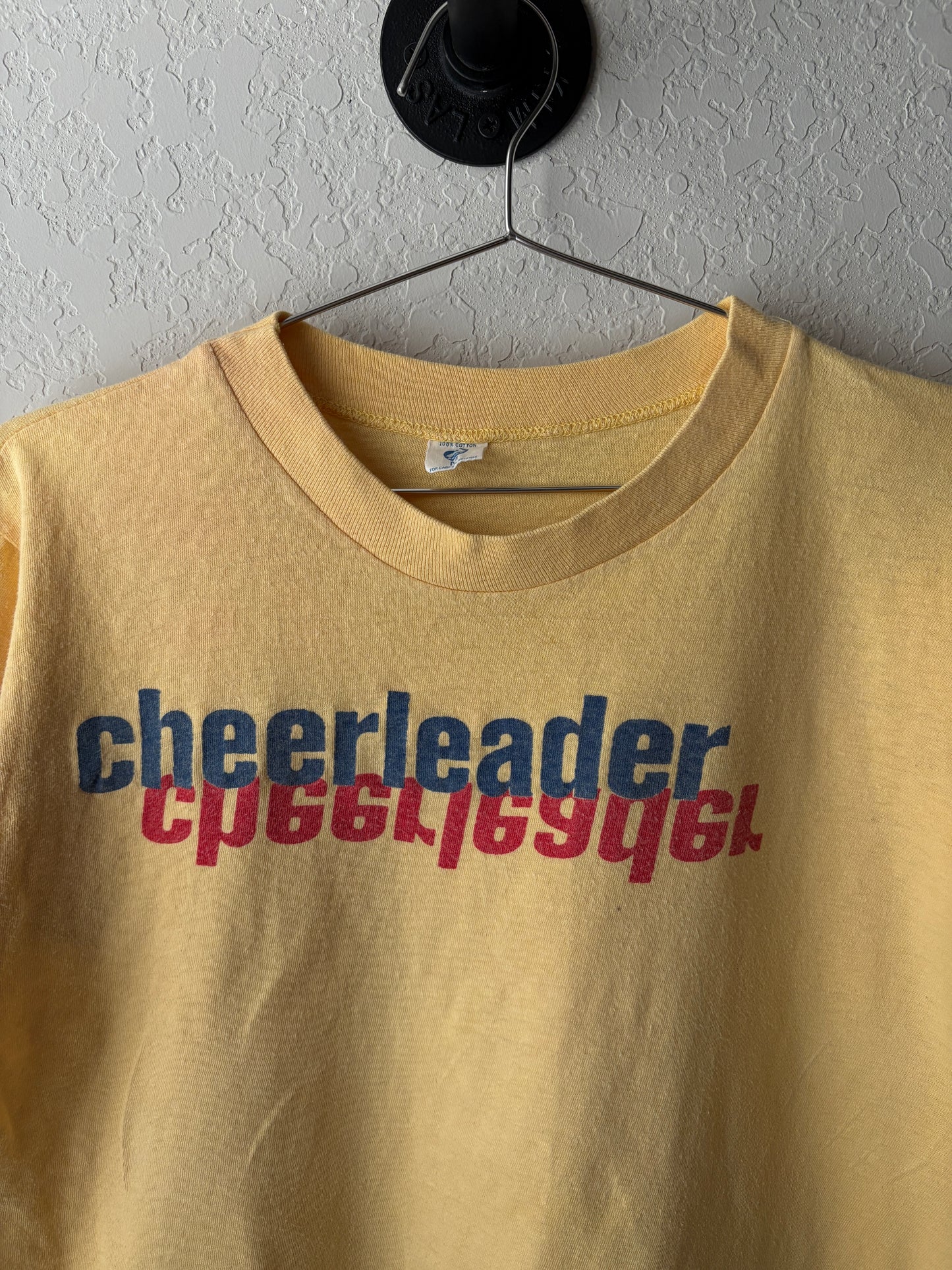Vintage 1970s Yellow Cheerleader Shirt : Medium