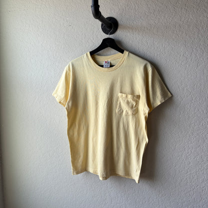 Vintage 1980s Yellow Pocket tee : Medium