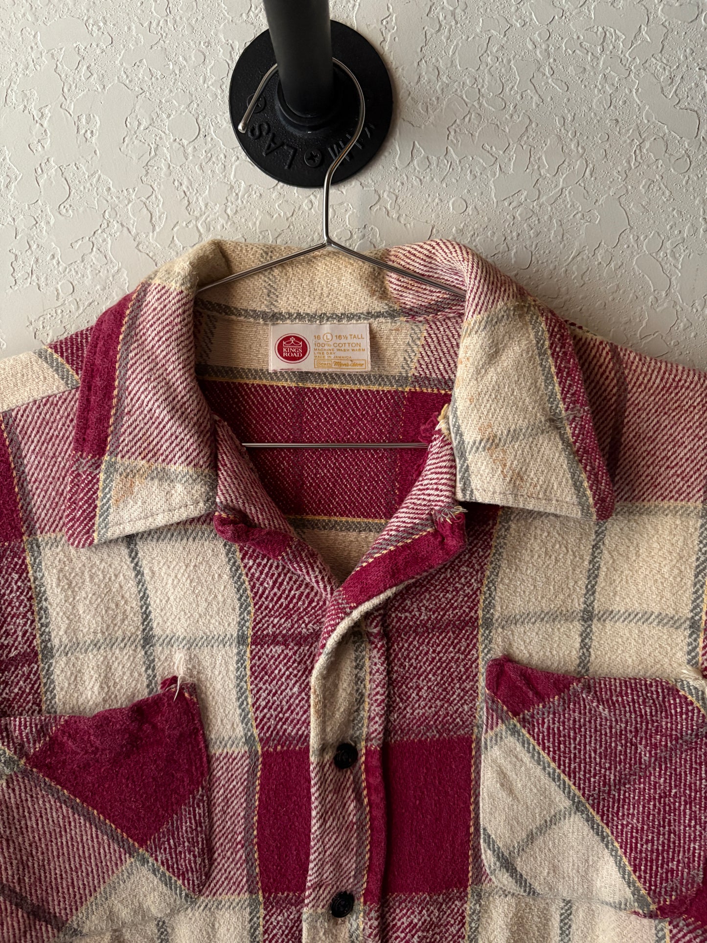 Vintage 1970s Kings Road Cotton Flannel : Large