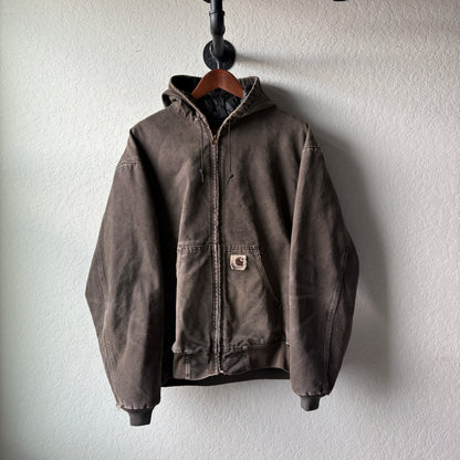 Vintage 1990s Brown Carhartt Hoodie : Large