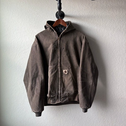 Vintage 1990s Brown Carhartt Hoodie : Large