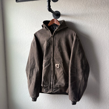 Vintage 1990s Brown Carhartt Hoodie : Large