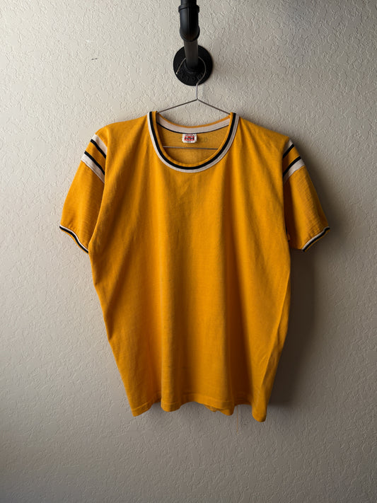 Vintage 1960s Yellow Mason Jersey Shirt : Large