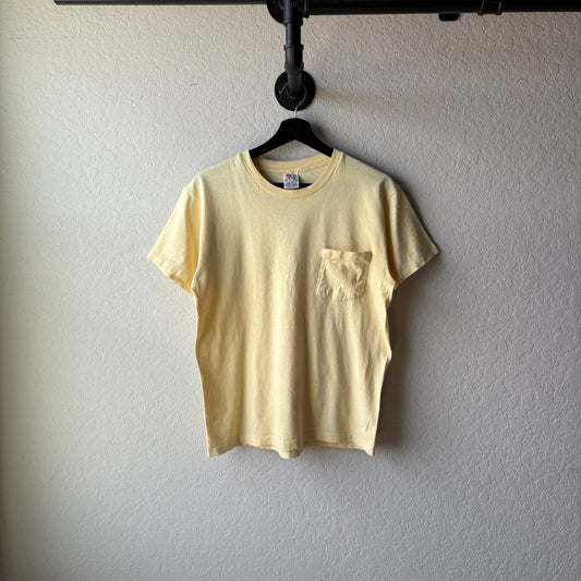 Vintage 1980s Yellow Pocket tee : Medium