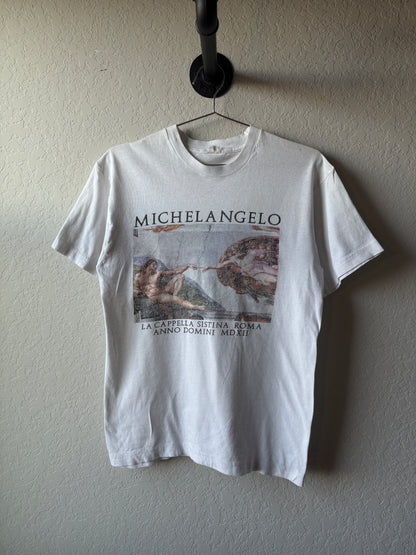 Vintage 1990s Michelangelo "Creation of Adam" Art Tee : Medium